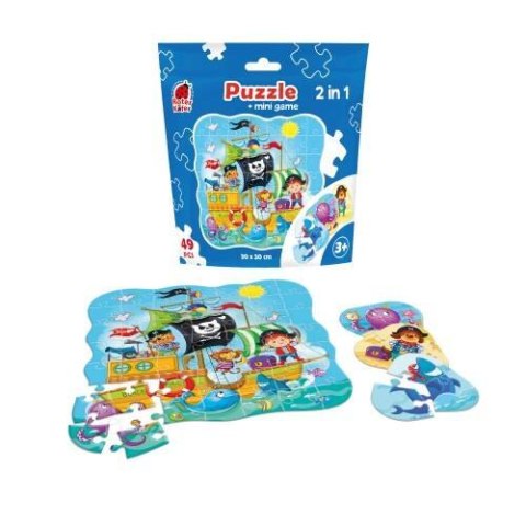 PUZZLE 2W1 PIRACI ZESTAW UKŁADANKA MINI GRA EDUKACYJNA MORZE ROTER KAFER PUZZLE 2W1 PIRACI ZESTAW UKŁADANKA MINI GRA EDUKACYJNA MORZE ROTER KAFER