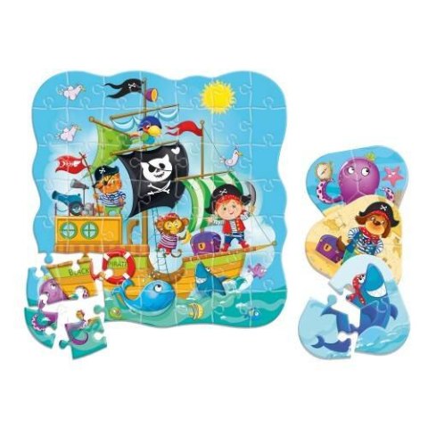 PUZZLE 2W1 PIRACI ZESTAW UKŁADANKA MINI GRA EDUKACYJNA MORZE ROTER KAFER PUZZLE 2W1 PIRACI ZESTAW UKŁADANKA MINI GRA EDUKACYJNA MORZE ROTER KAFER