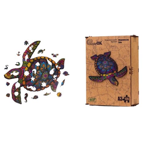 PUZZLE DREWNIANE UKŁADANKA DŁUGOWIECZNY ŻÓŁW KOLOROWY ZWIERZĘ PUZZLE DREWNIANE UKŁADANKA DŁUGOWIECZNY ŻÓŁW KOLOROWY ZWIERZĘ
