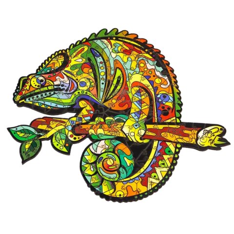 PUZZLE DREWNIANE UKŁADANKA KAMELEON KOLOROWY ZESTAW PUZZLI A3 OZDOBA PUZZLE DREWNIANE UKŁADANKA KAMELEON KOLOROWY ZESTAW PUZZLI A3 OZDOBA