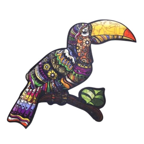 PUZZLE DREWNIANE UKŁADANKA TROPIKALNY TUKAN ZESTAW PUZZLI A4 OZDOBA PUZZLE DREWNIANE UKŁADANKA TROPIKALNY TUKAN ZESTAW PUZZLI A4 OZDOBA
