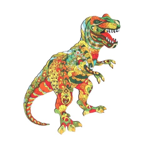 PUZZLE DREWNIANE UKŁADANKA TYRANOZAUR DINOZAUR KOLOROWY OZDOBA PUZZLE DREWNIANE UKŁADANKA TYRANOZAUR DINOZAUR KOLOROWY OZDOBA