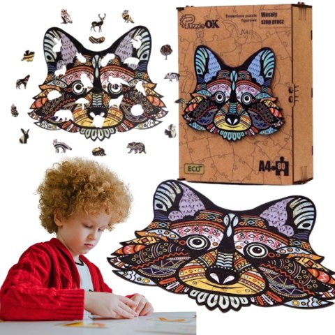 PUZZLE DREWNIANE UKŁADANKA WESOŁY SZOP PRACZ ZWIERZĘ ZESTAW PUZZLI A4 PUZZLE DREWNIANE UKŁADANKA WESOŁY SZOP PRACZ ZWIERZĘ ZESTAW PUZZLI A4
