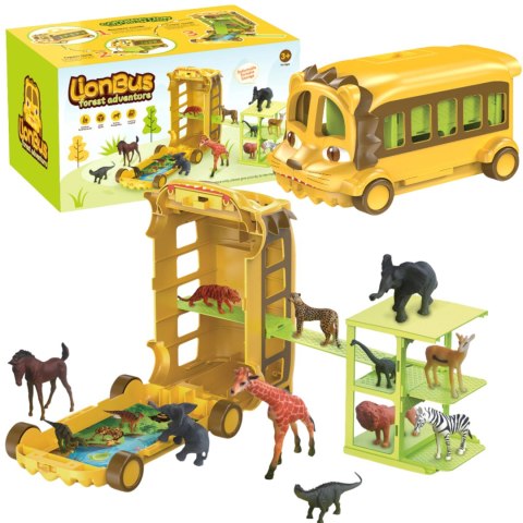 Animal park lion bus with 12 animals Animal park lion bus with 12 animals