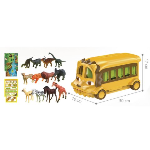 Animal park lion bus with 12 animals Animal park lion bus with 12 animals