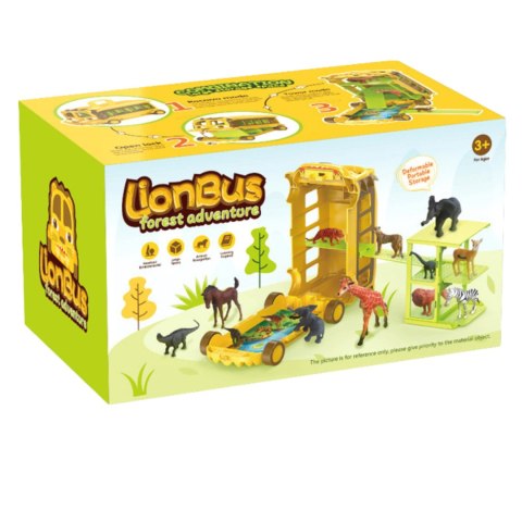 Animal park lion bus with 12 animals Animal park lion bus with 12 animals