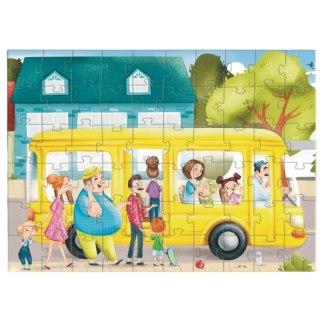 PUZZLE "GWAR OBOK AUTOBUSU" KOLOROWA I UROCZA UKŁADANKA 60 ELEMENTÓW