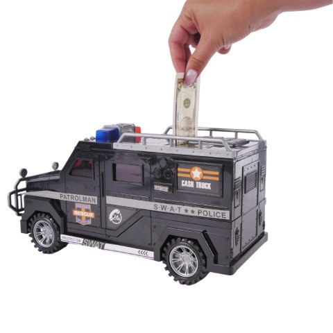Special police vehicle money storage tank