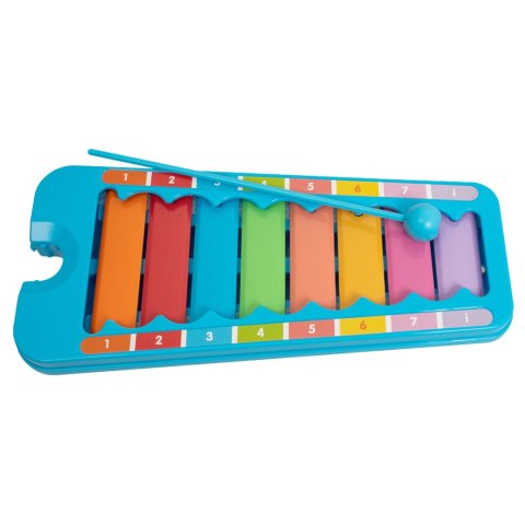 Cymbałki Różnokolorowe Klawisze Pałeczka Nauka Kolorów Liczb Instrument