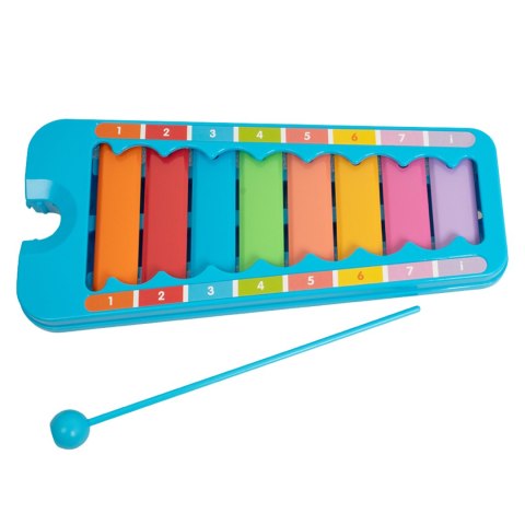Cymbałki Różnokolorowe Klawisze Pałeczka Nauka Kolorów Liczb Instrument