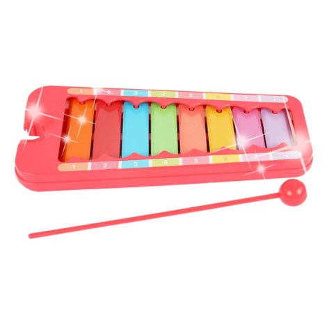 Cymbałki Różnokolorowe Klawisze Pałeczka Nauka Kolorów Liczb Instrument