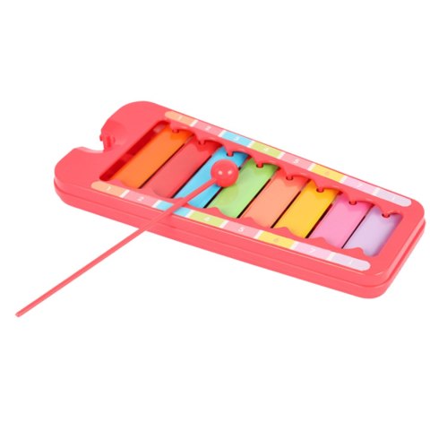 Cymbałki Różnokolorowe Klawisze Pałeczka Nauka Kolorów Liczb Instrument
