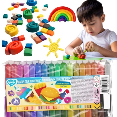 Zestaw lekkiej plasteliny 34 kolory 70148 Zestaw lekkiej plasteliny 34 kolory 70148