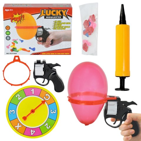 Gra Ruletka Balonowa Balony Pistolet Obręcz Tarcza Ze Wskazówkami Pompka Gra Ruletka Balonowa Balony Pistolet Obręcz Tarcza Ze Wskazówkami Pompka