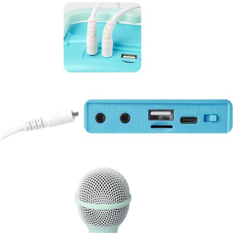 Zestaw Do Karaoke Dla Dzieci 2 Mikrofony Głośnik Funkcja Bluetooth Muzyka