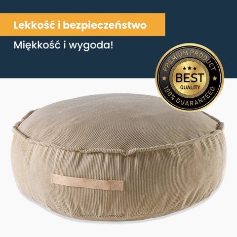 Pufa Dziecięca Okrągła Sztruksowa Szara Popiel Zdejmowany Pokrowiec Pufa Dziecięca Okrągła Sztruksowa Szara Popiel Zdejmowany Pokrowiec