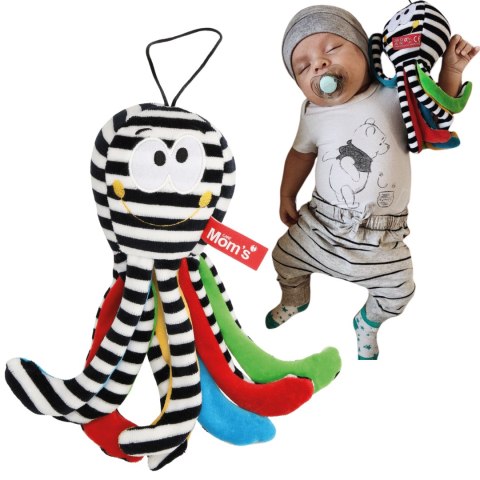 Mini Ośmiornica Biało-Czarna Maskotka Do Spania Sensoryczna Przytulanka Mini Ośmiornica Biało-Czarna Maskotka Do Spania Sensoryczna Przytulanka