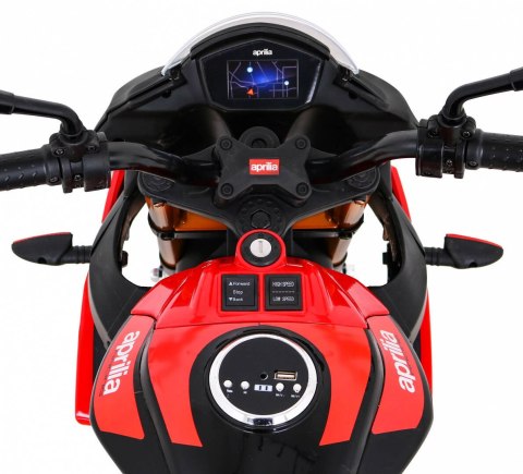 Motor Na Akumulator Aprilia Tuono V4 Czerwony MP3 Kółka Wolny Start