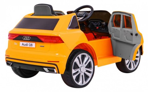 Auto Na Akumulator Audi Q8 Lift Żółty Pilot EVA Wolny Start MP3 USB LED