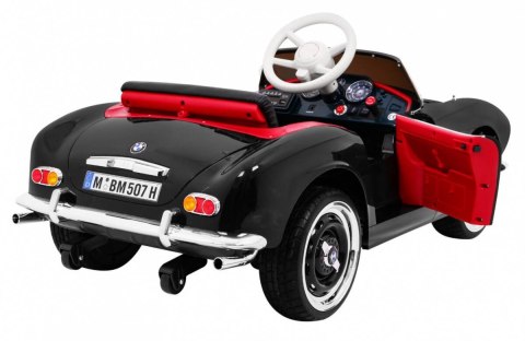 Auto Na Akumulator BMW 507 Retro Czarny Audio LED Pilot Ekoskóra EVA MP3