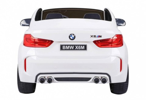 Auto Na Akumulator BMW X6M XXL Dla 2 Dzieci Biały Pilot Ekoskóra MP3 LED