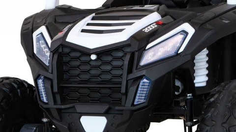 Auto Na Akumulator Buggy ATV Racing Biały Napęd 4x4 Pilot MP3 LED EVA