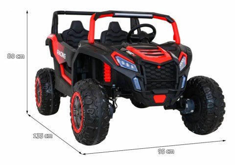 Auto Na Akumulator Buggy ATV Racing Czerwony Napęd 4x4 Pilot MP3 LED EVA