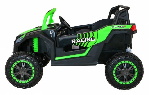 Auto Na Akumulator Buggy ATV Racing Zielony Napęd 4x4 Pilot MP3 LED EVA