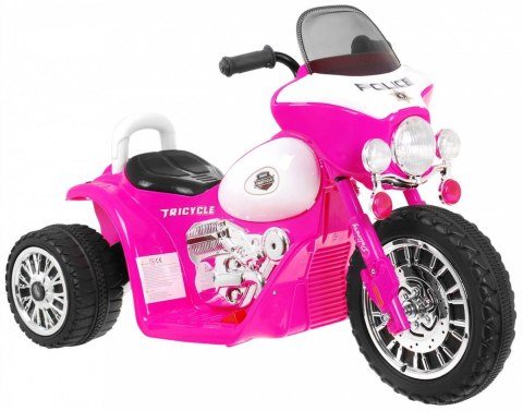 Motor Na Akumulator Chopper Różowy + 3 koła + Dźwięk + Światła LED Motor Na Akumulator Chopper Różowy + 3 koła + Dźwięk + Światła LED