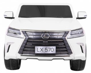 Auto Na Akumulator Lexus LX570 Biały Pilot Koła EVA Radio MP3 LED