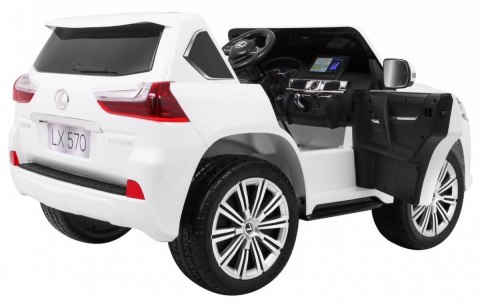 Auto Na Akumulator Lexus LX570 Biały Pilot Koła EVA Radio MP3 LED