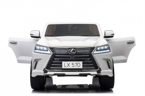 Auto Na Akumulator Lexus LX570 Biały Pilot Koła EVA Radio MP3 LED