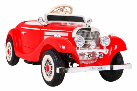 Auto Na Akumulator Mercedes Benz Retro 540A Czerwony Pilot Panel audio LED
