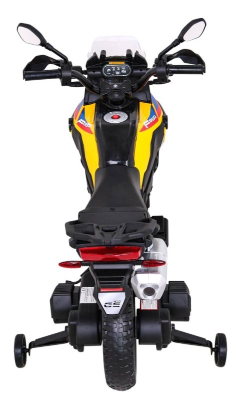 Motor Na Akumulator BMW F850 GS Żółty Kółka Pomocnicze Audio LED