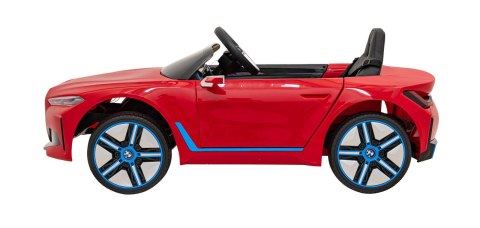 Auto Na Akumulator BMW i4 Czerwony Wolny Start EVA Ekoskóra Audio LED Pilot