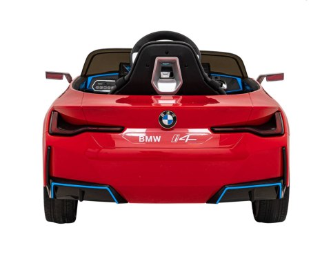 Auto Na Akumulator BMW i4 Czerwony Wolny Start EVA Ekoskóra Audio LED Pilot