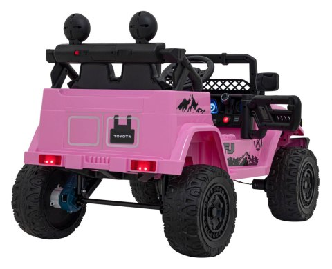 Auto Na Akumulator Toyota FJ Cruiser Różowy Pilot Napęd 4x4 Audio LED EVA