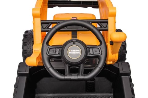 Traktor Na Akumulator Koparka Pojazd JCB Żółty Wolny Start Łyżka Klakson