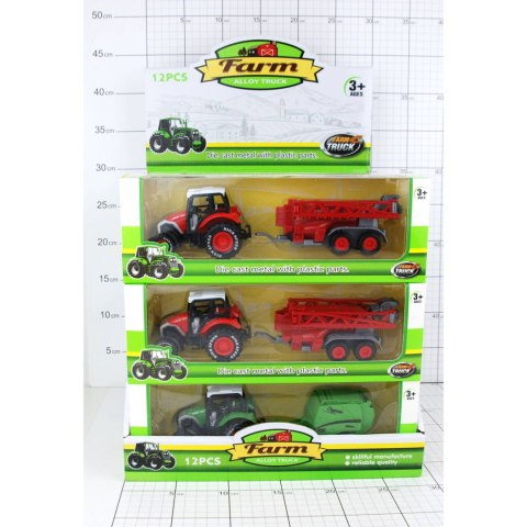 TRAKTOR METALOWY Z PRZYCZEPĄ W PUDEŁKU TRAKTOR METALOWY Z PRZYCZEPĄ W PUDEŁKU