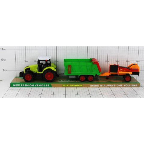 TRAKTOR Z PRZYCZEPAMI POD KLOSZEM TRAKTOR Z PRZYCZEPAMI POD KLOSZEM
